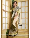 Patch Border Georgette Traditional Saree In Green