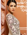 Off White Embroidery Work Net Anarkali Suit