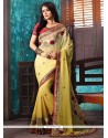 Pleasance Green Patch Border Work Georgette Designer Traditional Sarees