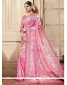 Blissful Pink Printed Saree