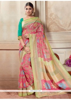 Blissful Silk Multi Colour Printed Saree