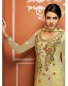 Yellow Net And Georgette Anarkali Suit