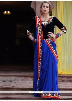 Sophisticated Blue Designer Saree
