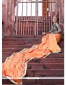 Renowned Silk Orange Designer Saree