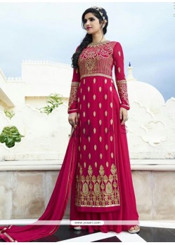 Enthralling Georgette Hot Pink Designer Palazzo Salwar Suit