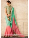 Delightsome Pink Georgette Classic Saree