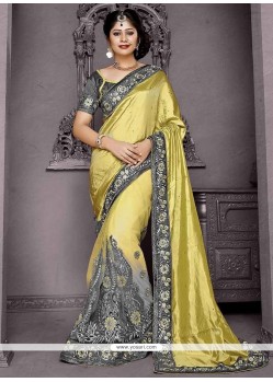 Aristocratic Silk Embroidered Work Trendy Saree