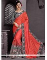 Glossy Embroidered Work Trendy Saree