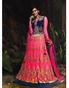 Invigorating Pink Net Wedding Lehenga Choli