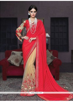 Perfervid Georgette Red Traditional Saree