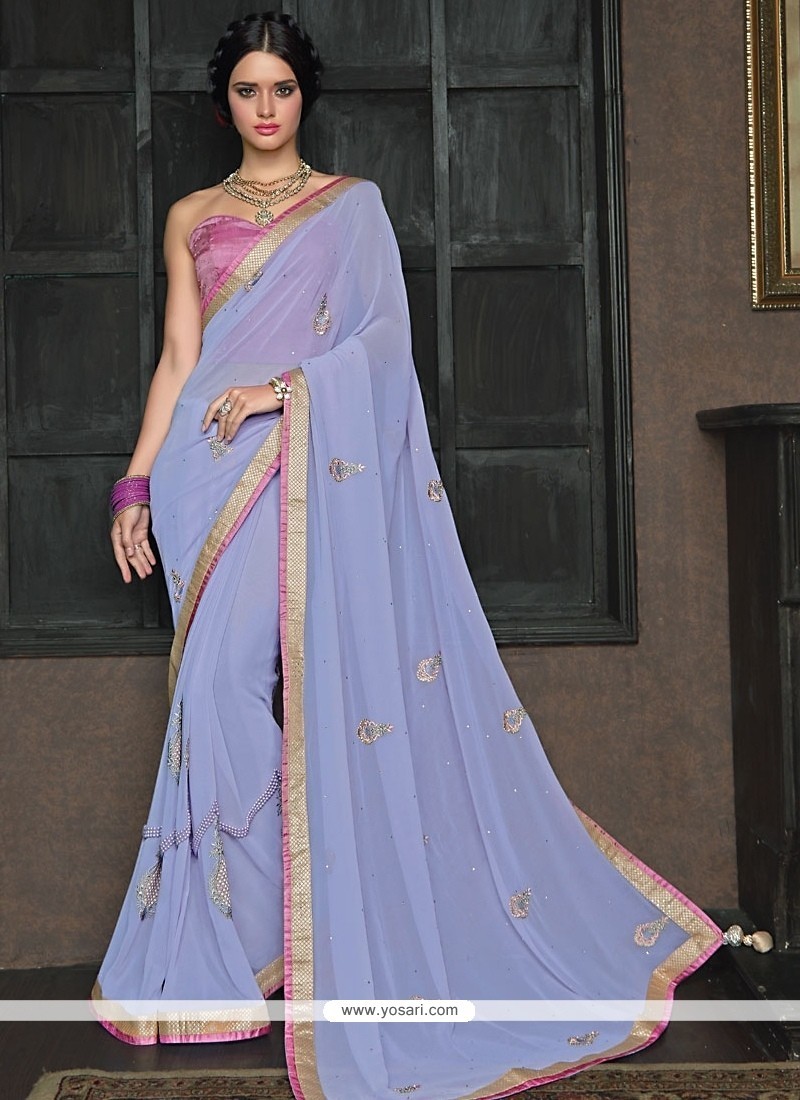 Stupendous Georgette Embroidered Work Classic Saree