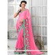 Versatile Embroidered Work Pink Designer Saree