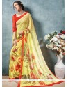 Eye-catchy Georgette Yellow Casual Saree