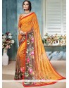 Topnotch Yellow Georgette Casual Saree