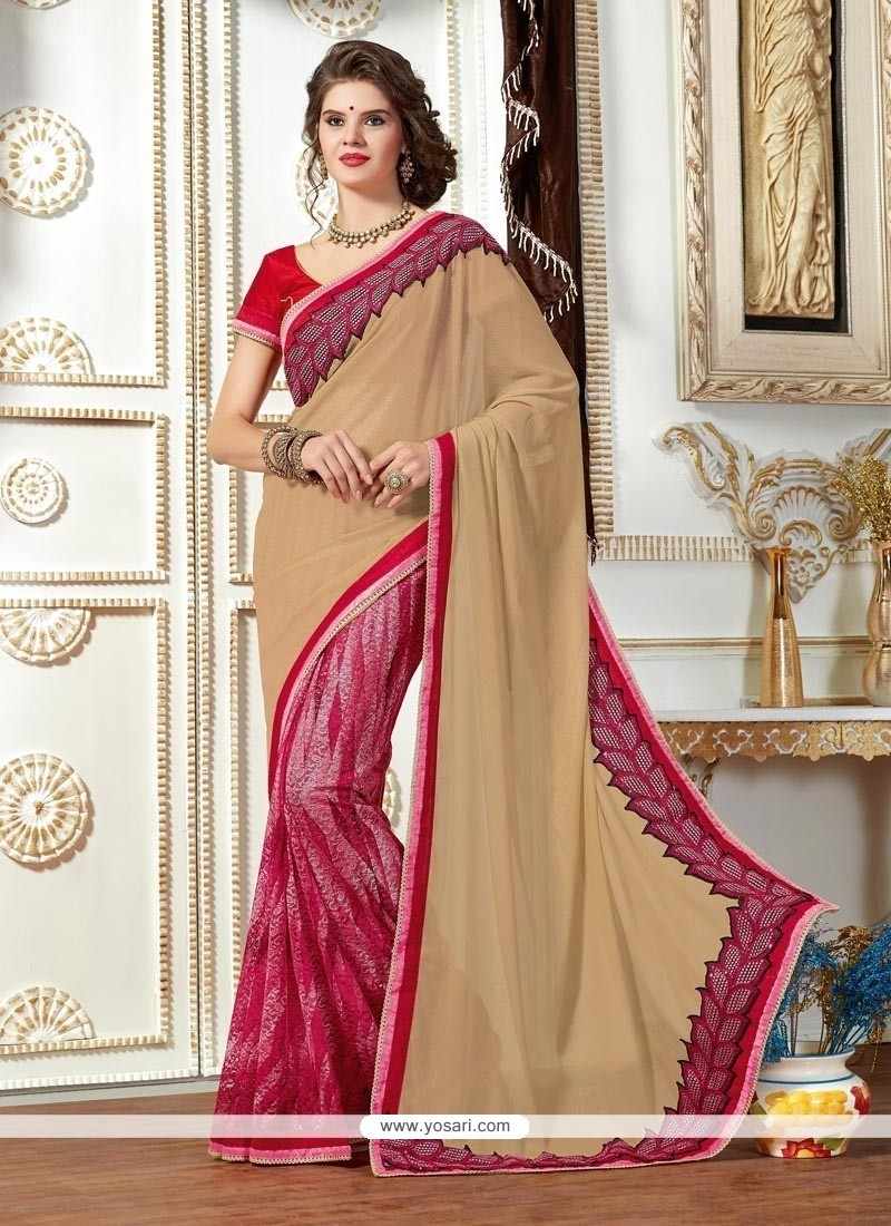 Enticing Embroidered Work Printed Saree