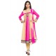 Appealing Embroidered Work Georgette Hot Pink Readymade Suit