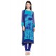 Print Georgette Readymade Suit In Blue