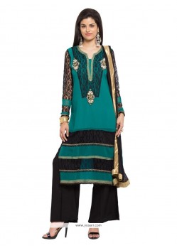 Glossy Georgette Embroidered Work Readymade Suit