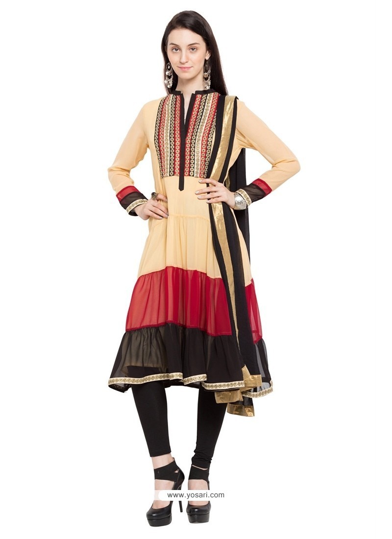 Preferable Embroidered Work Georgette Readymade Suit