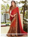 Awesome Embroidered Work Multi Colour Georgette Classic Designer Saree