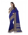 Blooming Navy Blue Designer Traditional Sarees