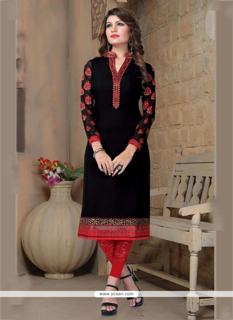 Perfervid Georgette Embroidered Work Party Wear Kurti