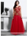 Latest Red Net Wedding Gown
