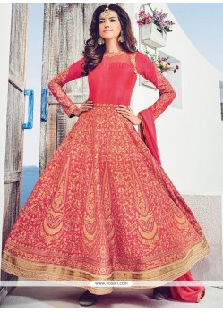 Vivacious Red Designer Floor Length Salwar Suit