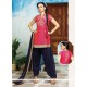 Astounding Embroidered Work Hot Pink Readymade Designer Suit