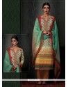 Outstanding Print Work Multi Colour Pashmina Designer Straight Salwar Suit