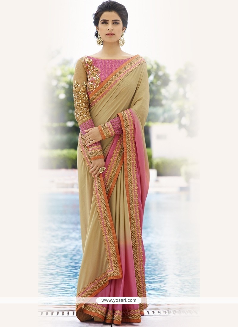 Mesmeric Fancy Fabric Embroidered Work Trendy Saree