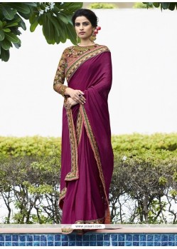 Perfervid Fancy Fabric Purple Classic Designer Saree
