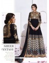 Conspicuous Digital Print Work Black Anarkali Salwar Suit