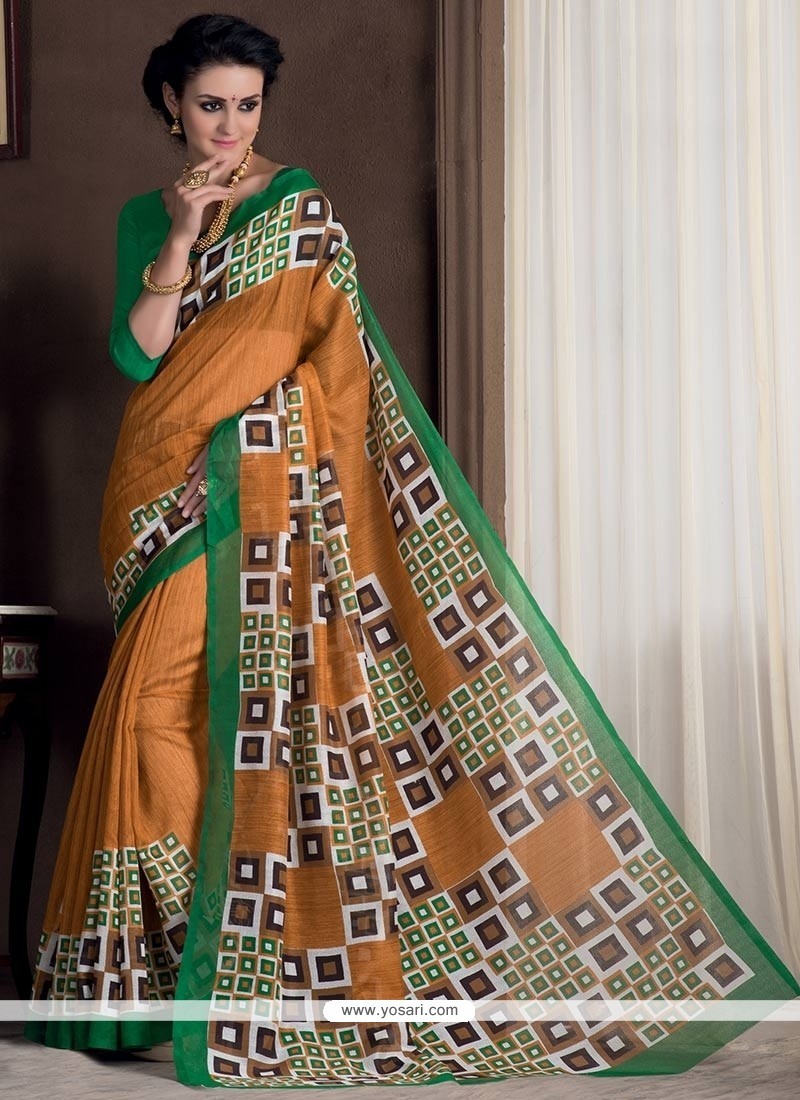 Winsome Bhagalpuri Silk Multi Colour Print Work Casual Saree