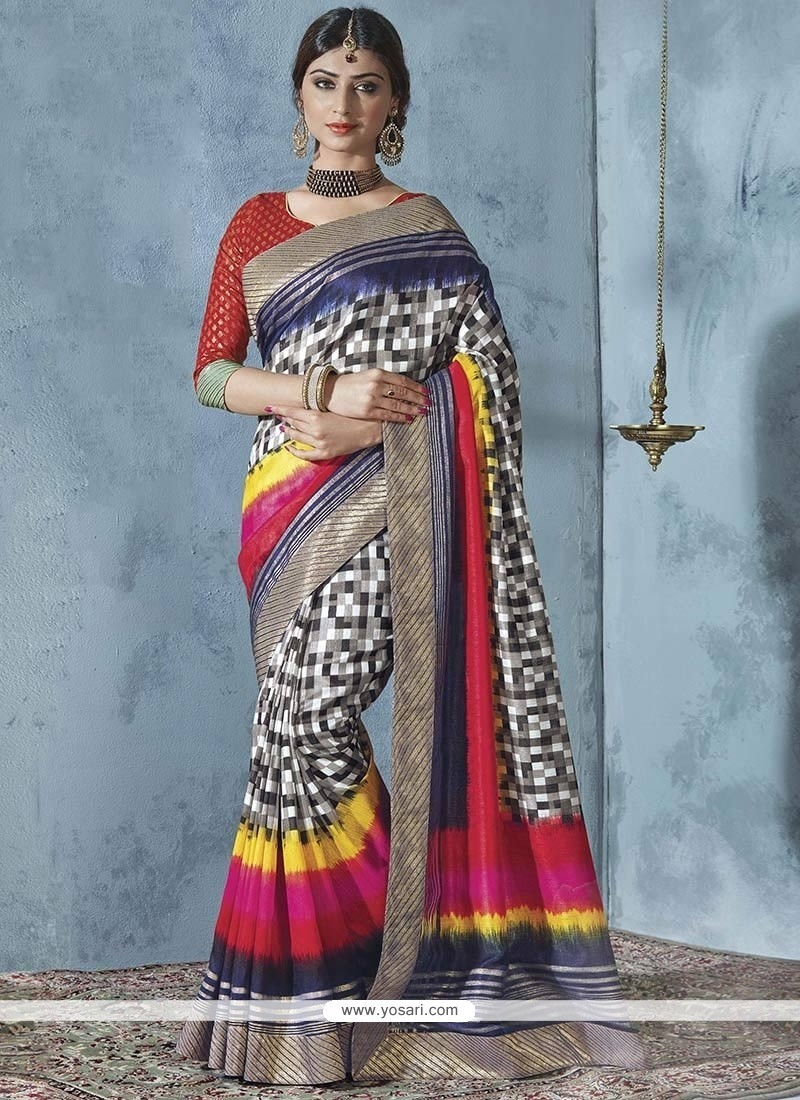 Swanky Multi Colour Printed Saree
