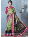 Stupendous Bhagalpuri Silk Multi Colour Printed Saree