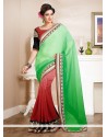 Red And Green Georgette Saree