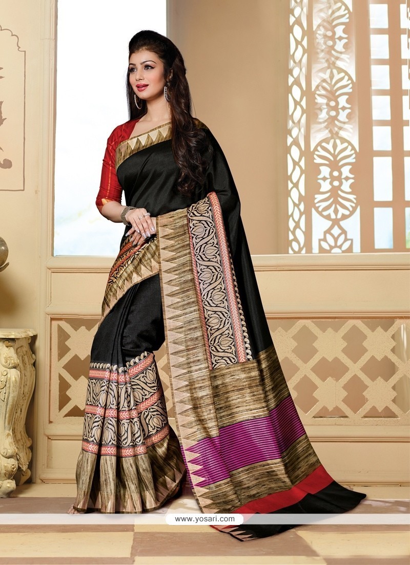 Appealing Silk Printed Saree