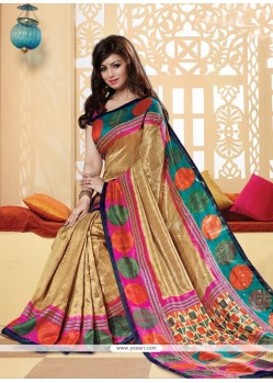 Entrancing Silk Multi Colour Printed Saree