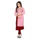 Magnificent Embroidered Work Pink Georgette Party Wear Kurti