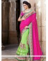 Green And Pink Georgette Saree