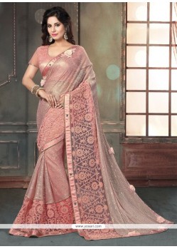 Modish Rose Pink Fancy Fabric Classic Designer Saree