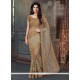 Entrancing Fancy Fabric Brown Patch Border Work Designer Traditional Sarees