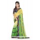Classy Georgette Green And Yellow Printed Saree