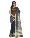 Desirable Black Weaving Work Art Silk Classic Designer Saree
