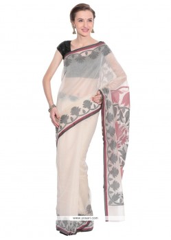 Picturesque Weaving Work Beige Art Silk Classic Saree
