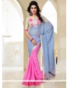 Fab Pink And Blue Georgette Saree
