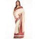 Observable Tissue Beige Weaving Work Traditional Saree