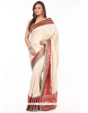 Observable Tissue Beige Weaving Work Traditional Saree