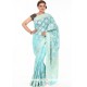 Princely Turquoise Weaving Work Fancy Fabric Classic Designer Saree